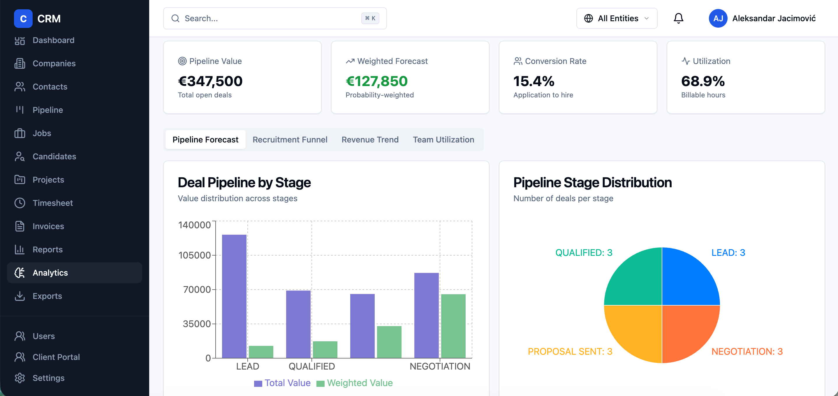 Bee CRM screenshot